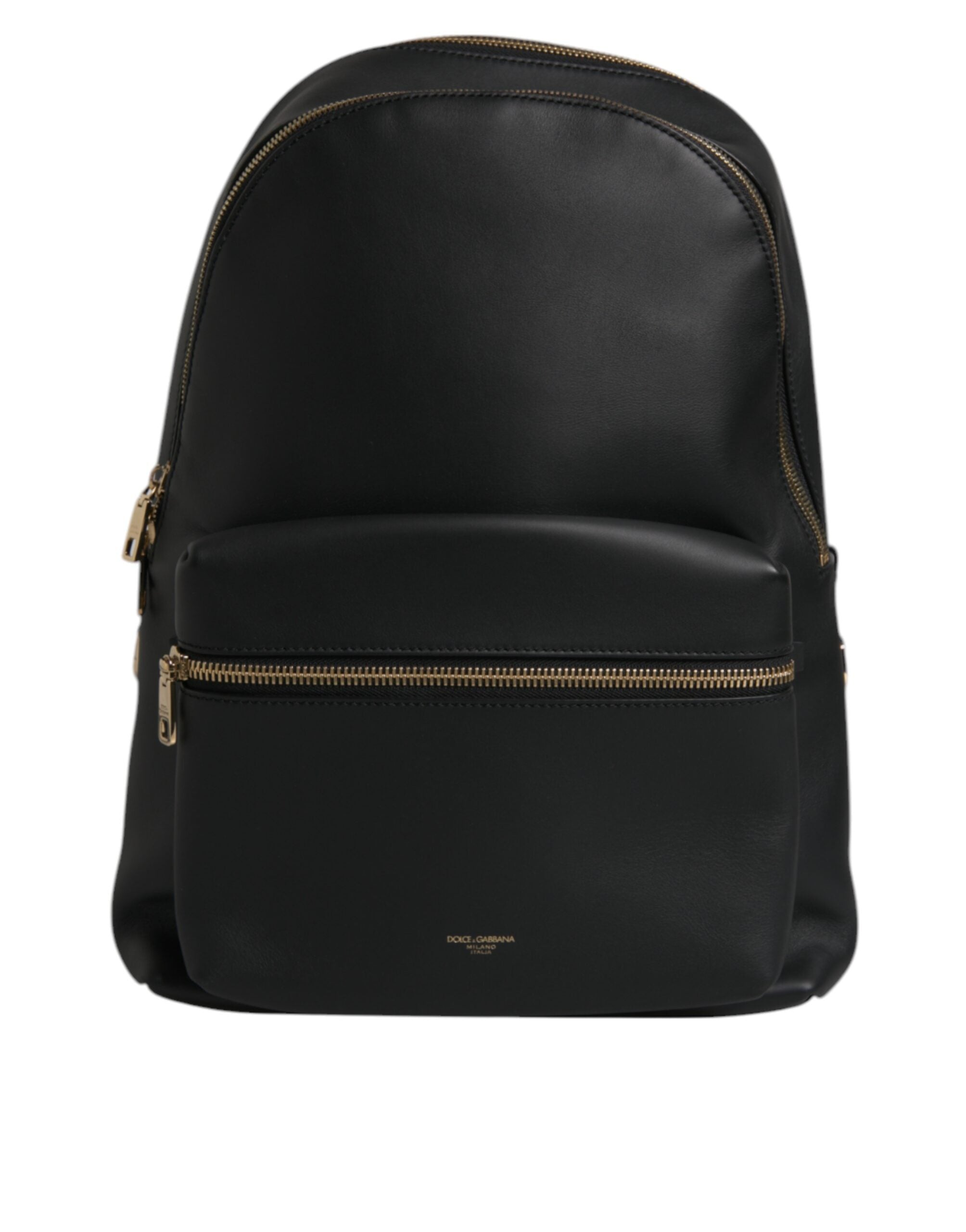 Dolce & Gabbana Schwarze DG Leder Logo Print Travel Back Pack Tasche