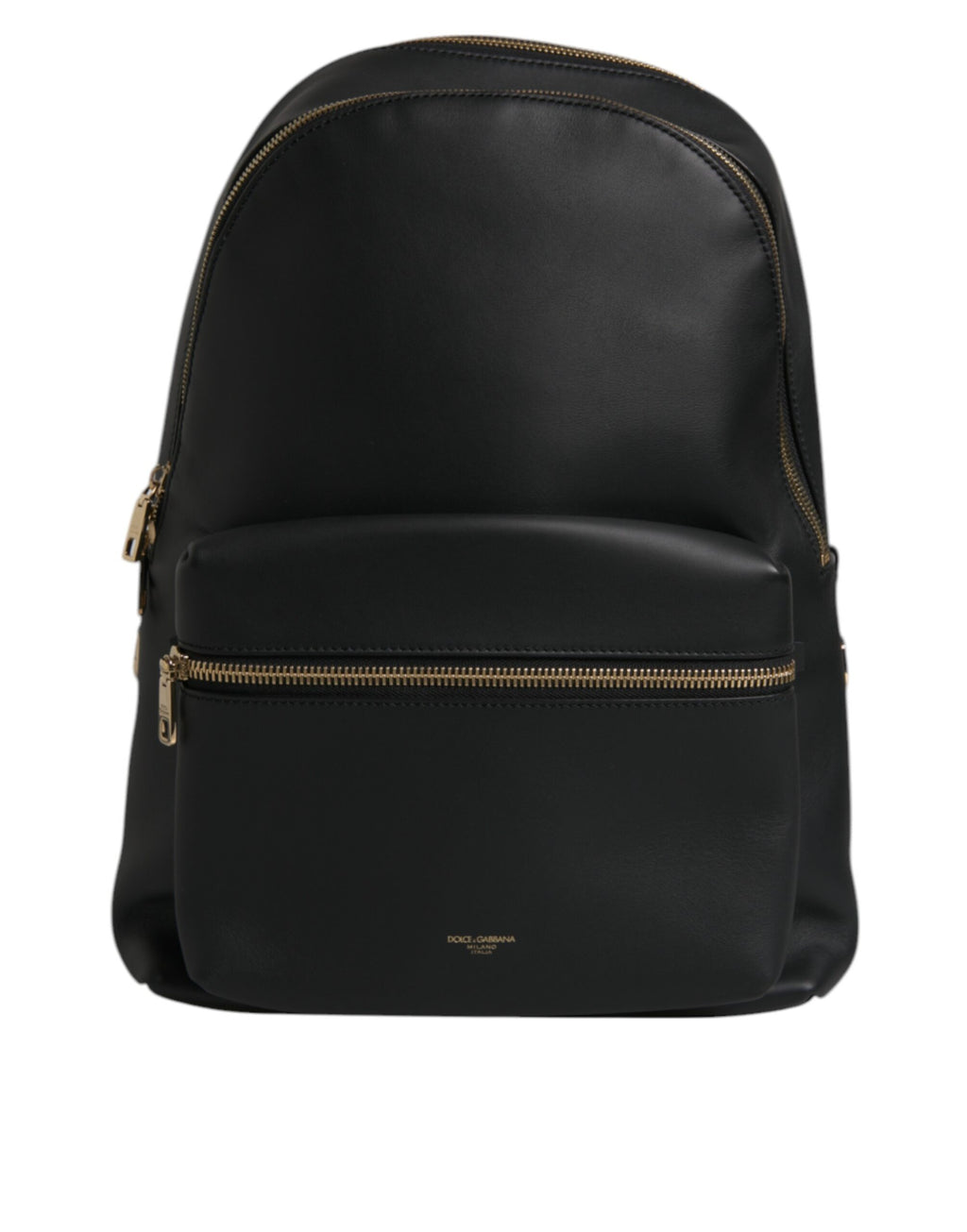 Dolce & Gabbana Schwarze DG Leder Logo Print Travel Back Pack Tasche