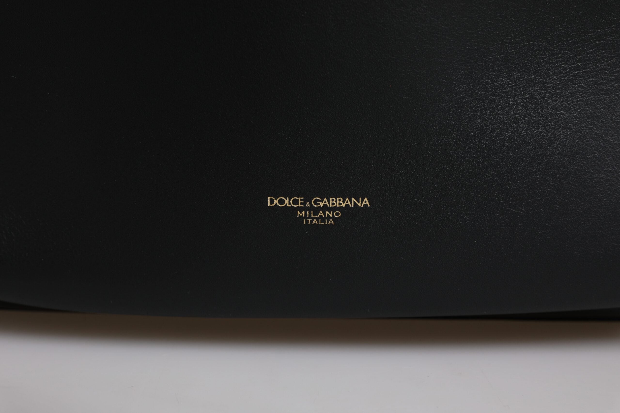 Dolce & Gabbana Schwarze DG Leder Logo Print Travel Back Pack Tasche