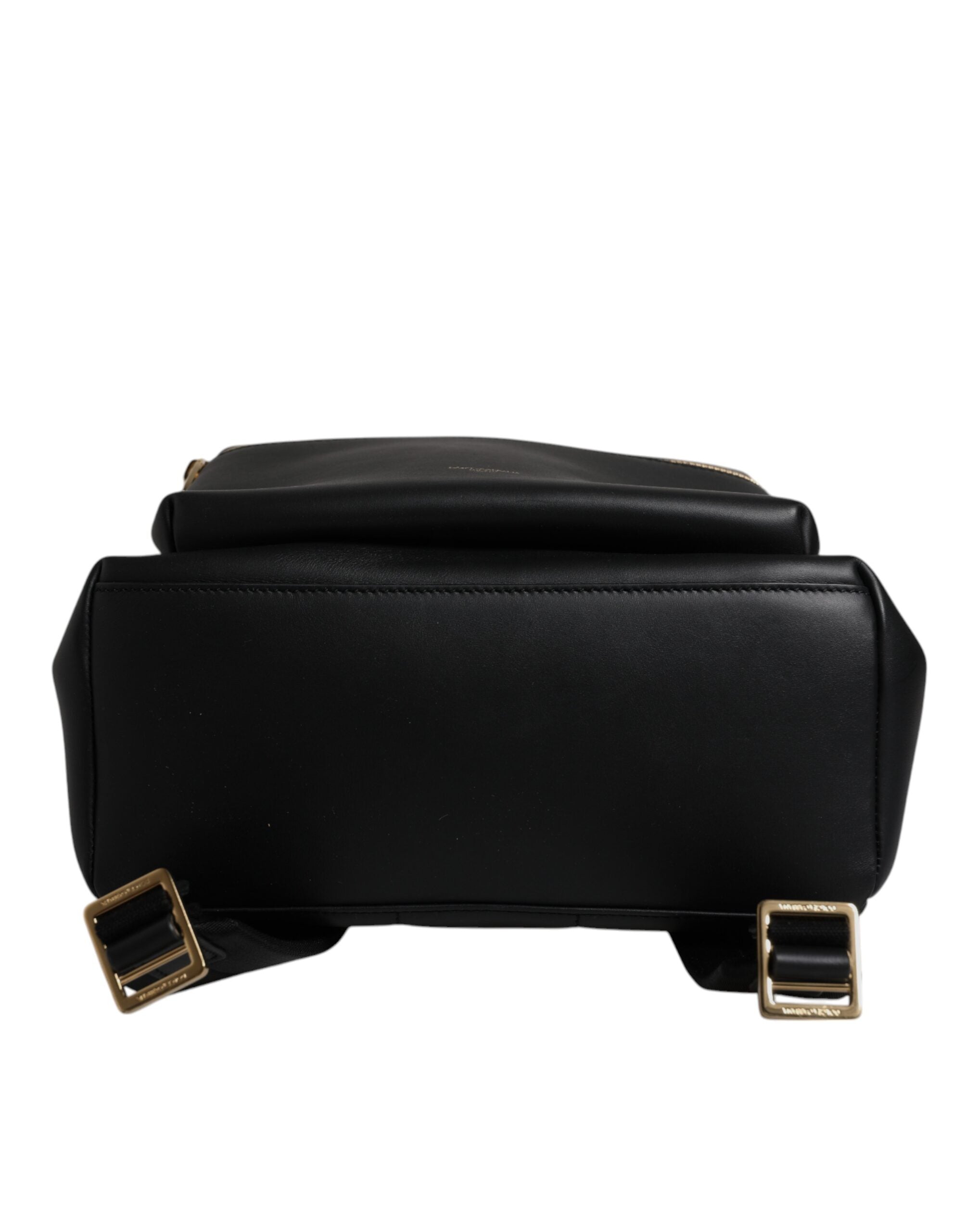 Dolce & Gabbana Schwarze DG Leder Logo Print Travel Back Pack Tasche