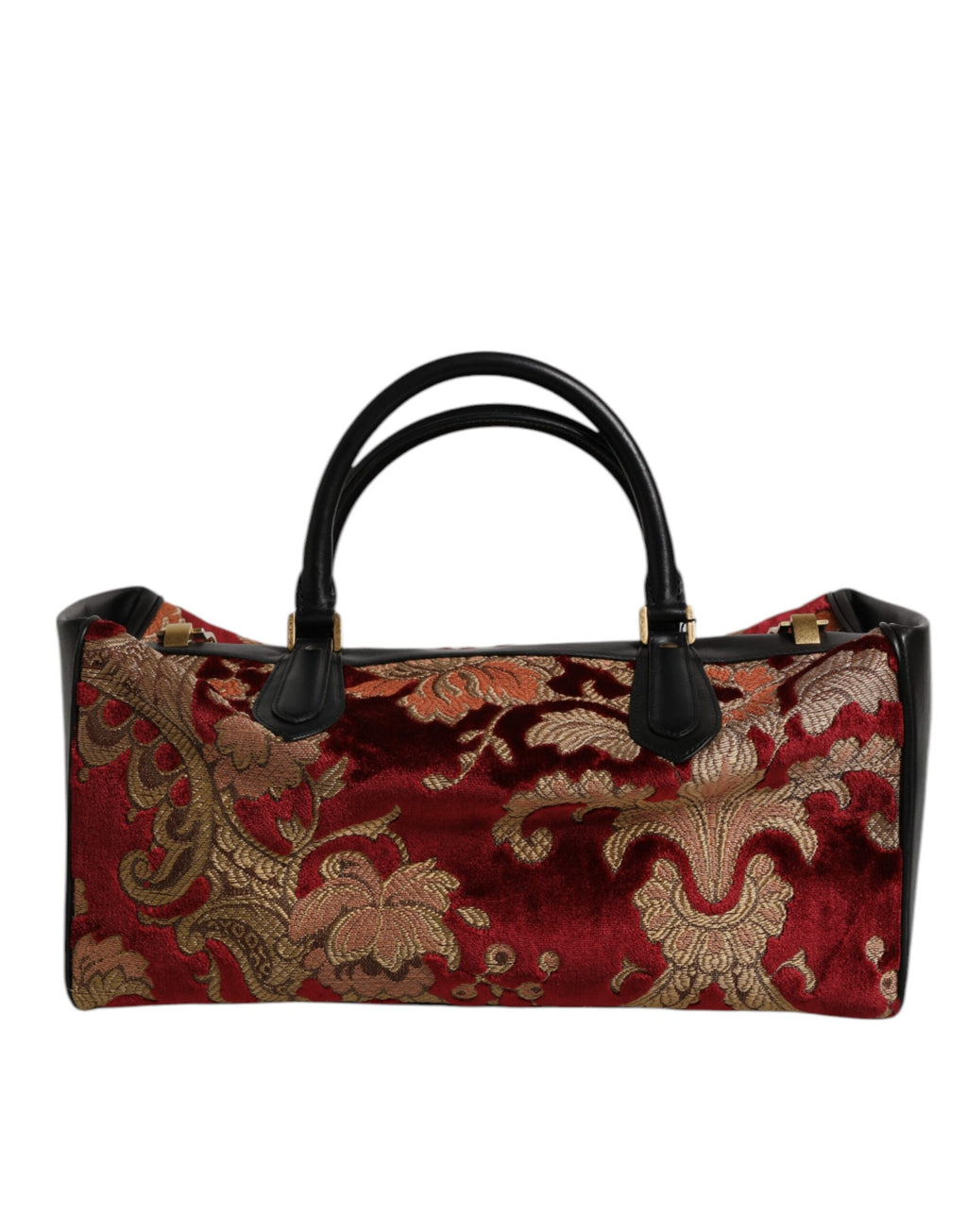 Dolce & Gabbana Multicolor Leder Brokat Samt Reisetasche Tote Bag