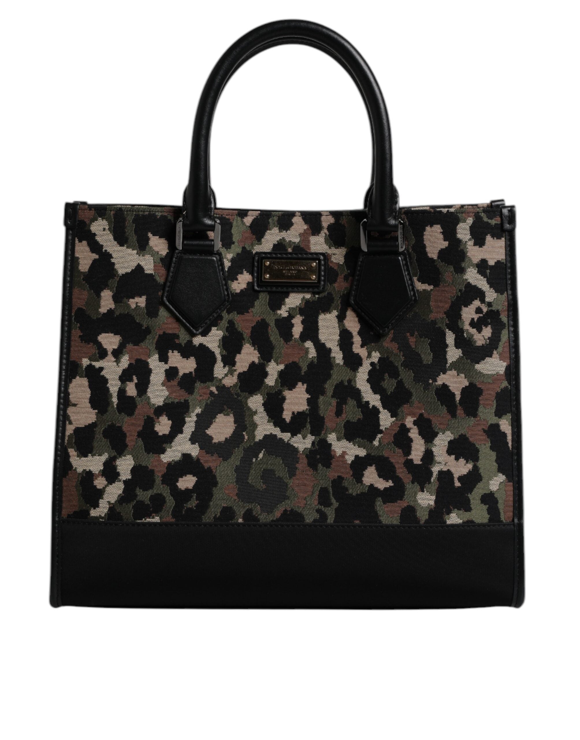 Dolce & Gabbana Multicolor Leopard Einkaufstasche Umhängetasche