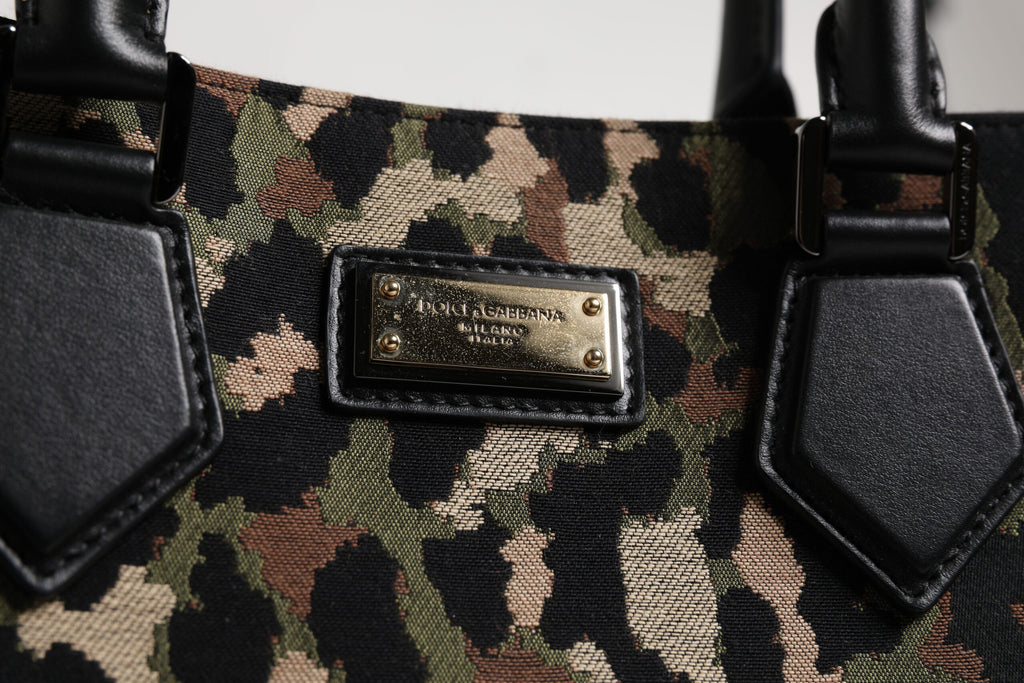 Dolce & Gabbana Multicolor Leopard Einkaufstasche Umhängetasche