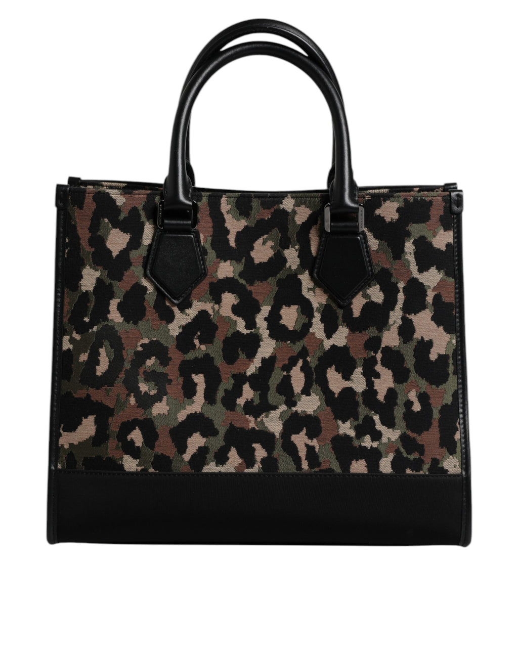 Dolce & Gabbana Multicolor Leopard Einkaufstasche Umhängetasche