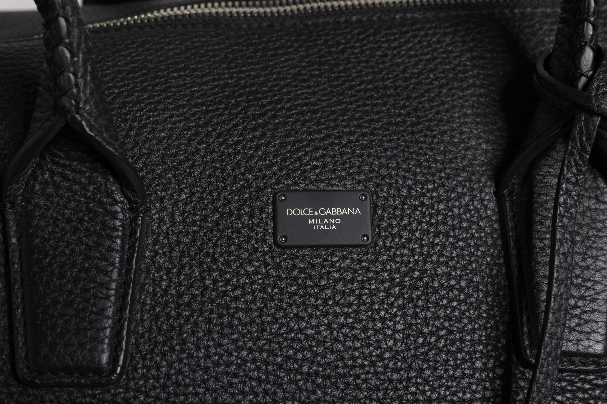 Dolce & Gabbana Schwarze Kalbslederhandtasche Duffle Bag
