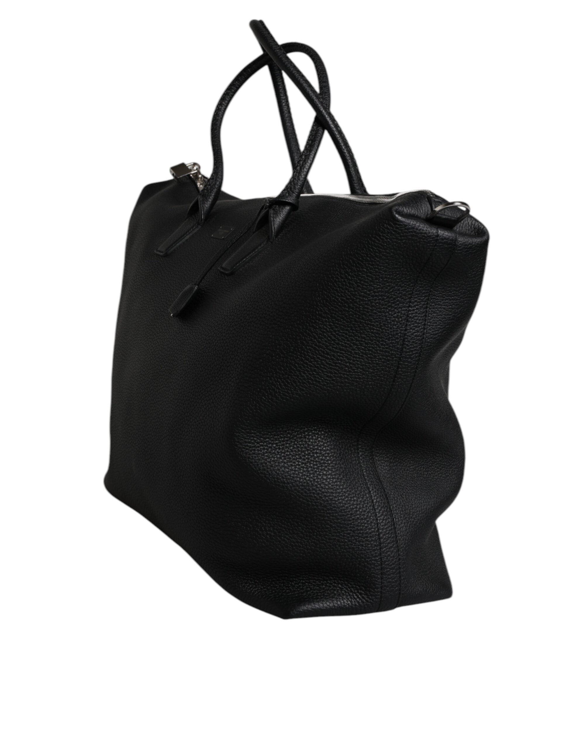 Dolce & Gabbana Schwarze Kalbslederhandtasche Duffle Bag