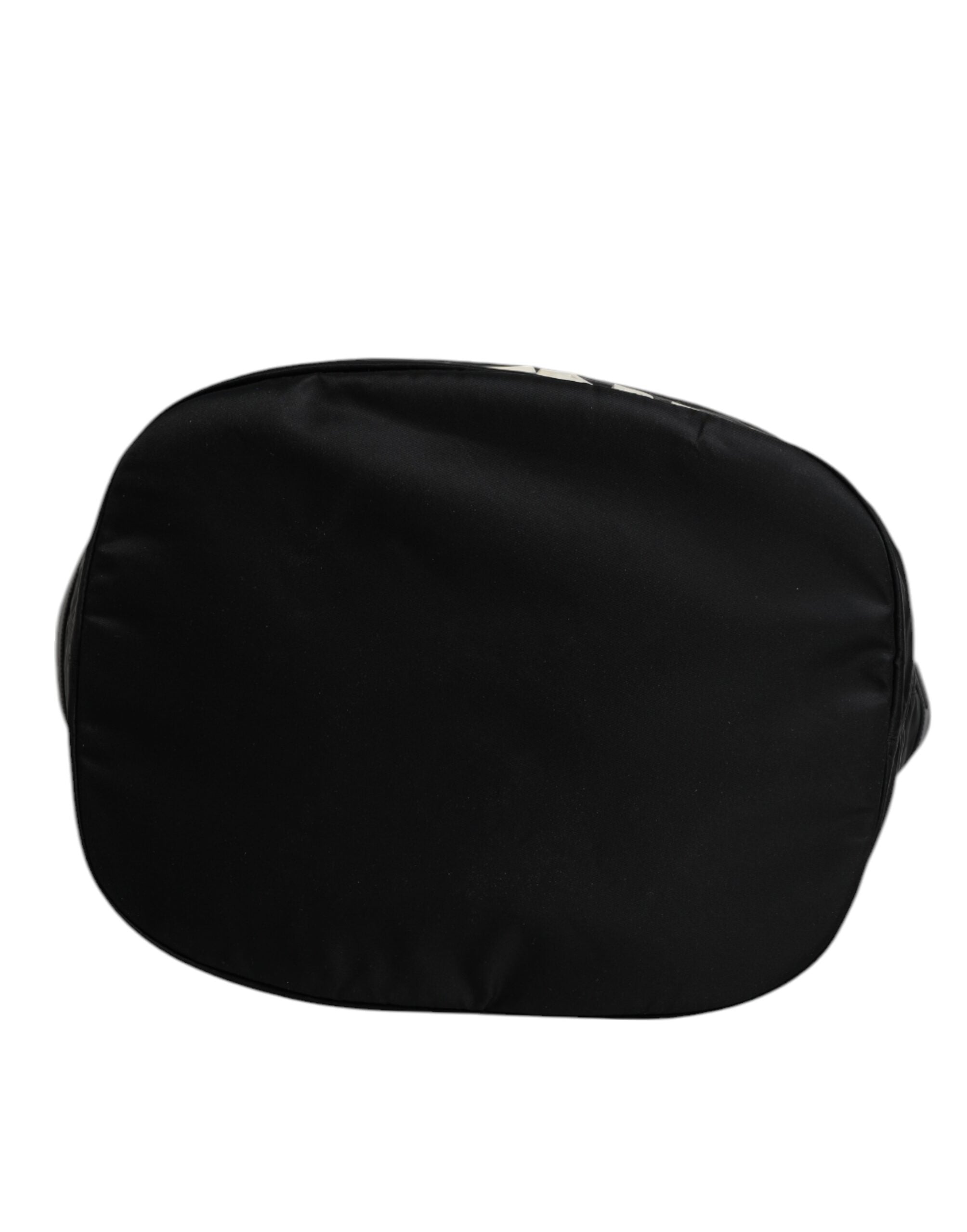 Dolce & Gabbana Schwarzes Nylon Weiß Iconic Logo Umhängetasche
