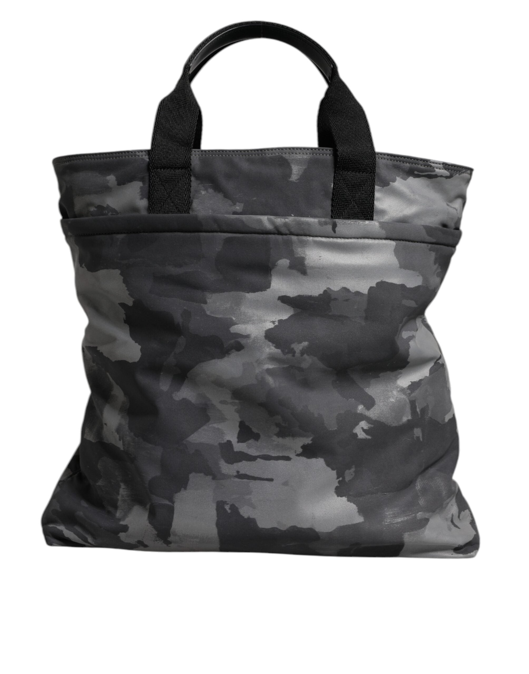 Dolce & Gabbana Schwarzer Camouflage-Schulterriemen Logo-Plakette Tasche