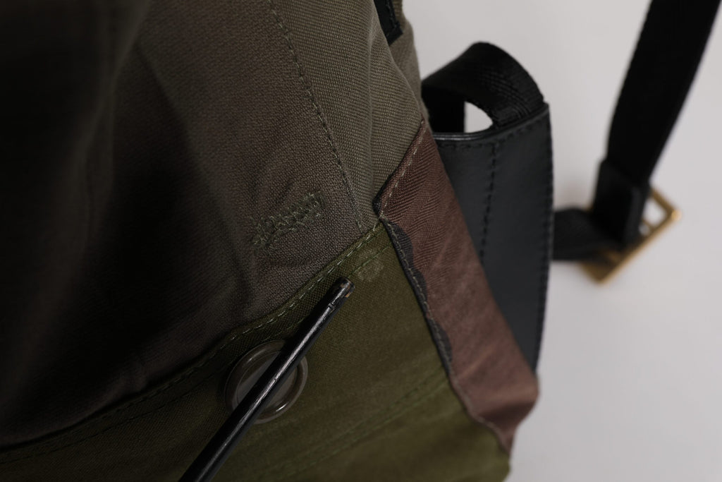 Dolce & Gabbana Militär Grün Patchwork Rucksack Rucksack Tasche