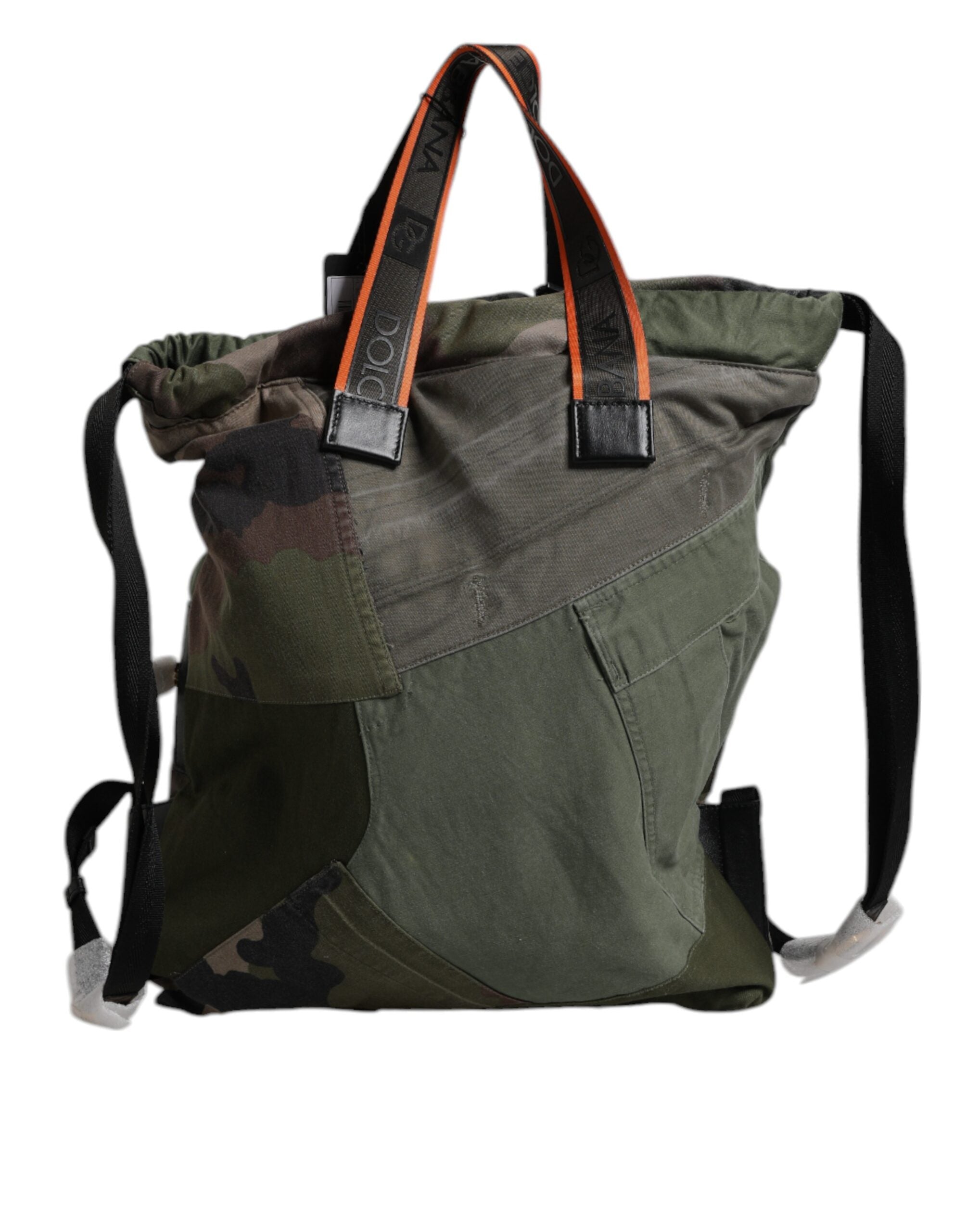 Dolce & Gabbana Militär Grün Patchwork Rucksack Rucksack Tasche