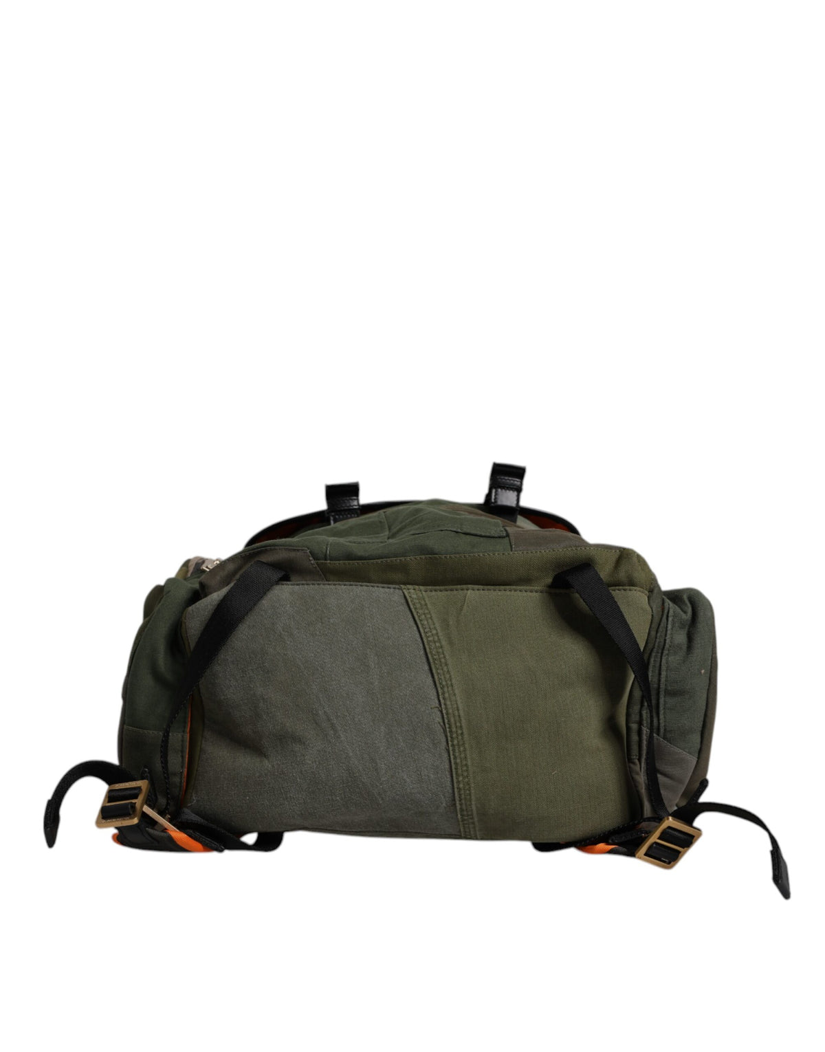 Dolce & Gabbana Militärgrüner Patchwork Reise Rucksack