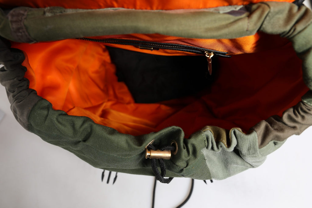 Dolce & Gabbana Militärgrüner Patchwork Reise Rucksack