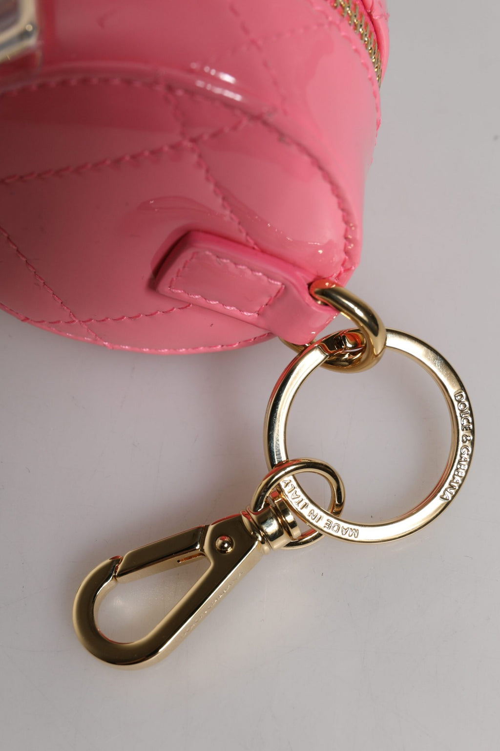 Dolce & Gabbana Rosa Lammleder DG Kristall Runde Münzgeldbörse Geldbörse