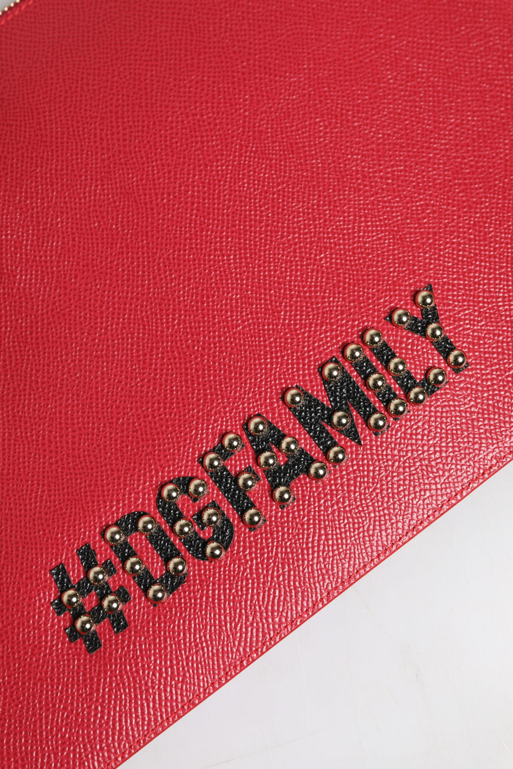Dolce & Gabbana Rote #DGFamily verschönerte Leder Clutch Tasche