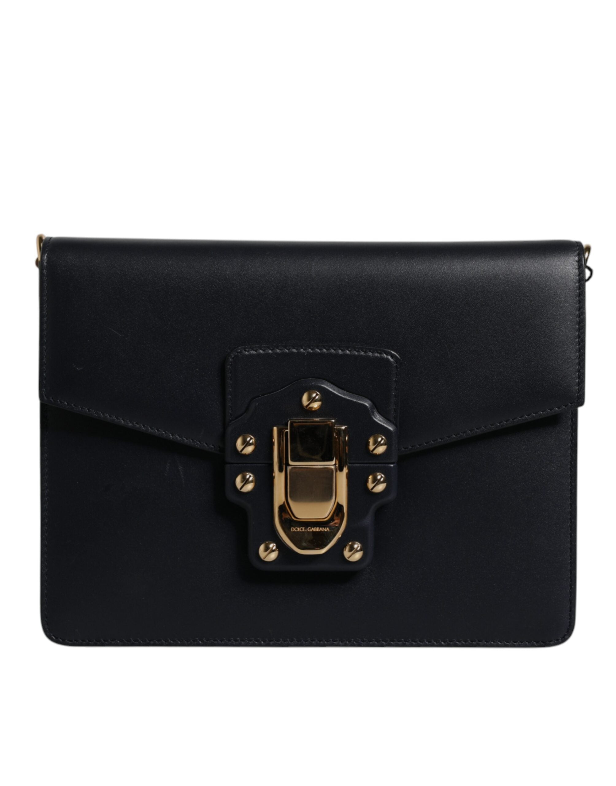 Dolce & Gabbana Schwarze Schulterriemen-Tasche aus Kalbsleder