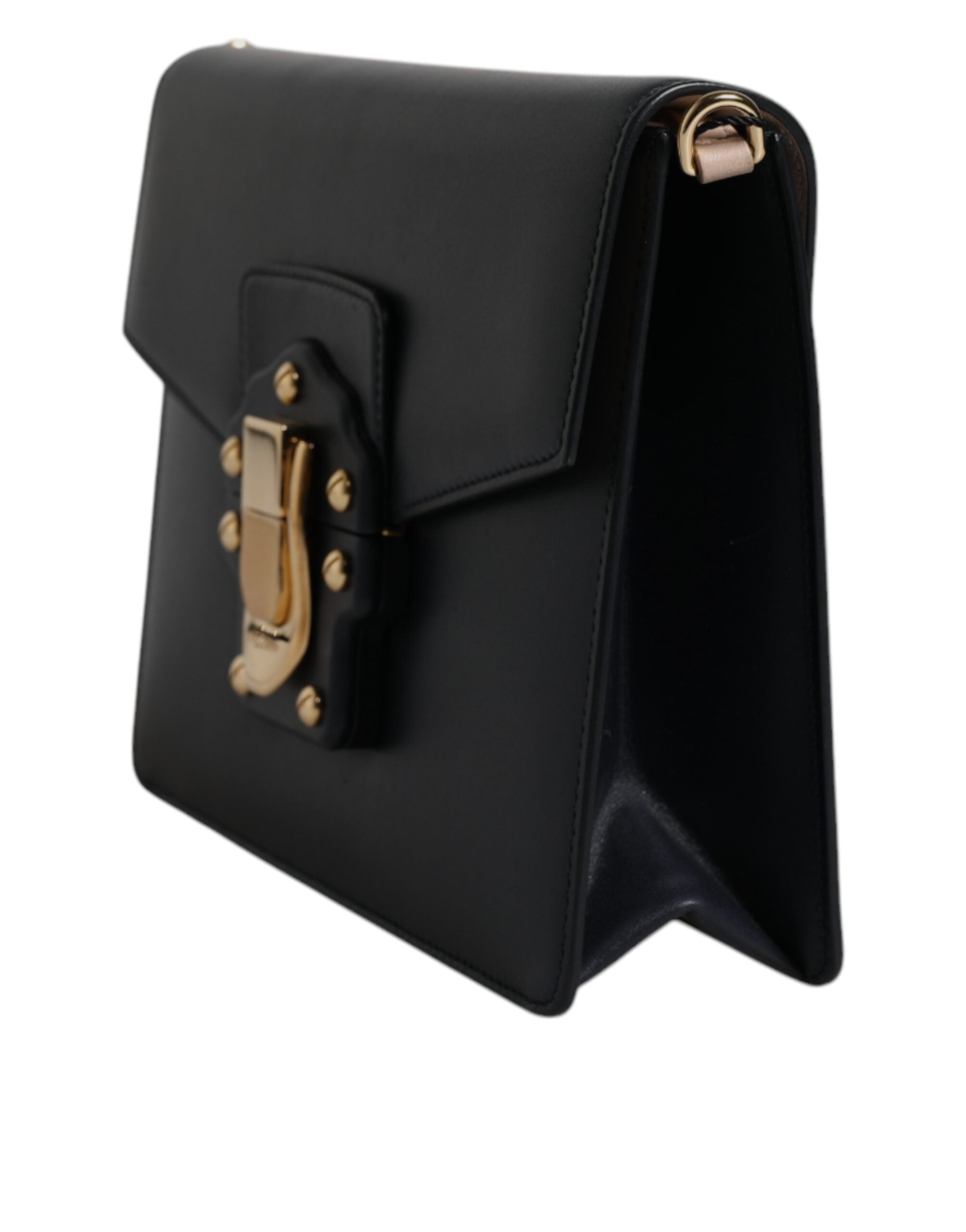 Dolce & Gabbana Schwarze Schulterriemen-Tasche aus Kalbsleder