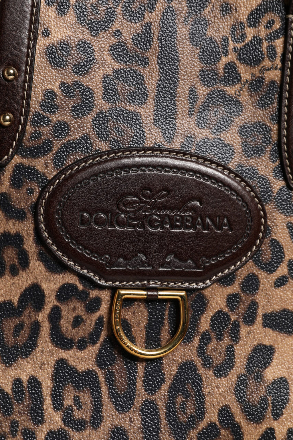 Dolce & Gabbana Braune Leopardenleder-Schulterriemen-Tasche