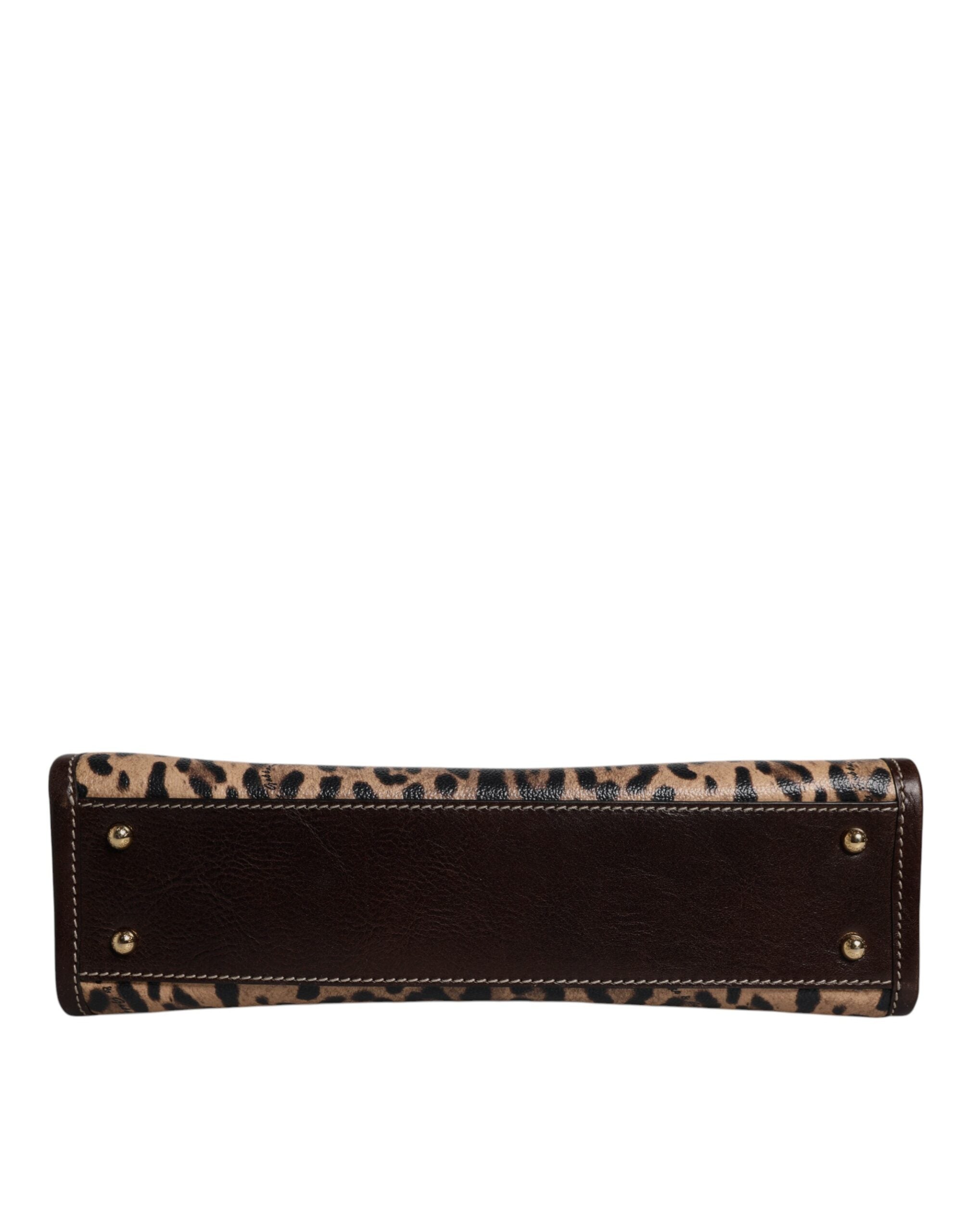 Dolce & Gabbana Braune Leopardenleder-Schulterriemen-Tasche