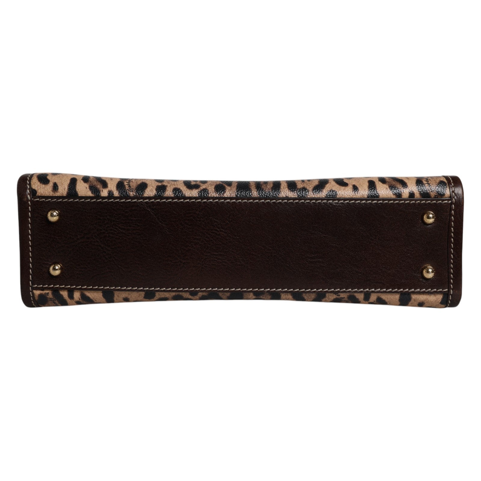 Dolce & Gabbana Braune Leopardenleder-Schulterriemen-Tasche