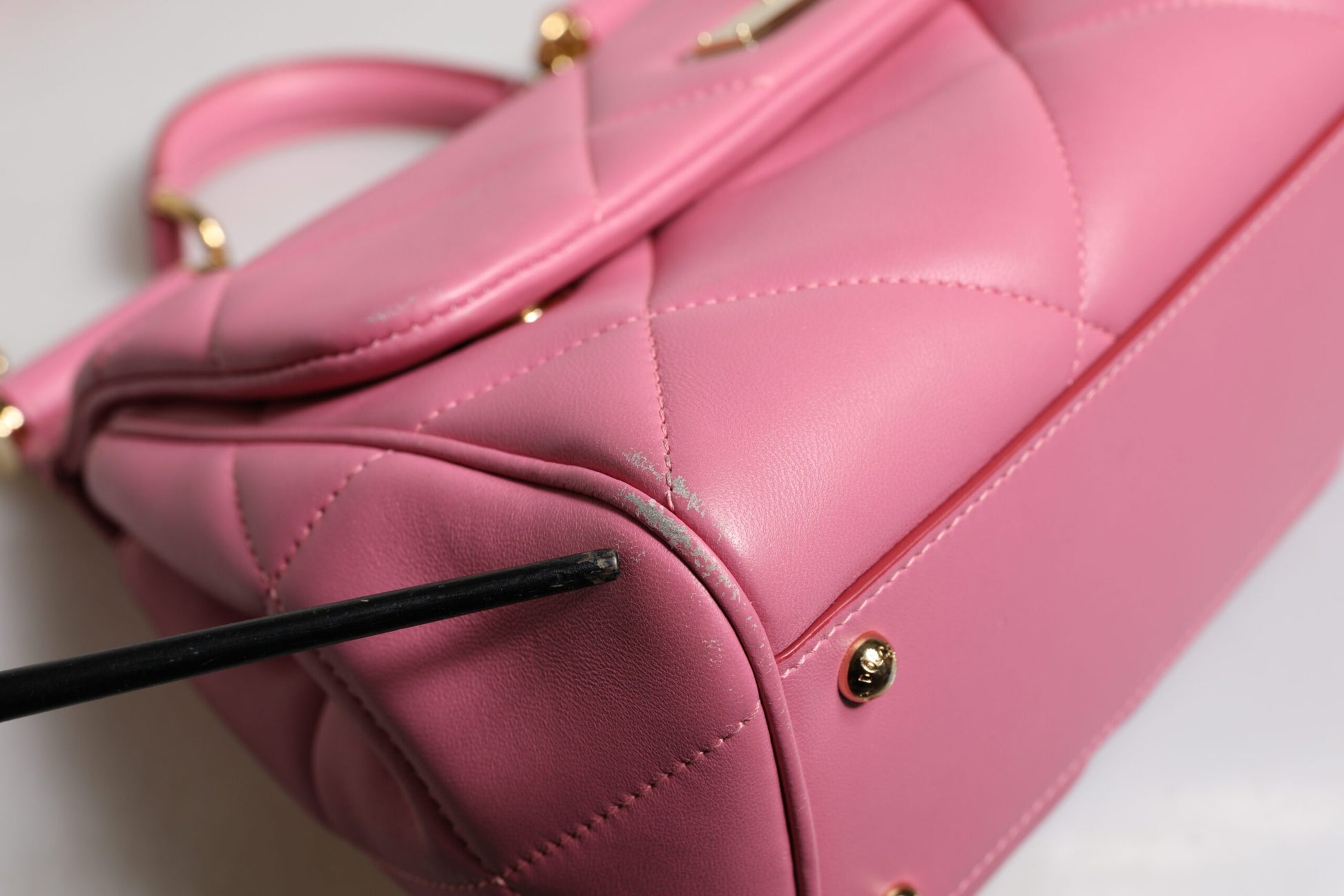 Dolce & Gabbana Rosa Leder Sicily Logo Umhängetasche