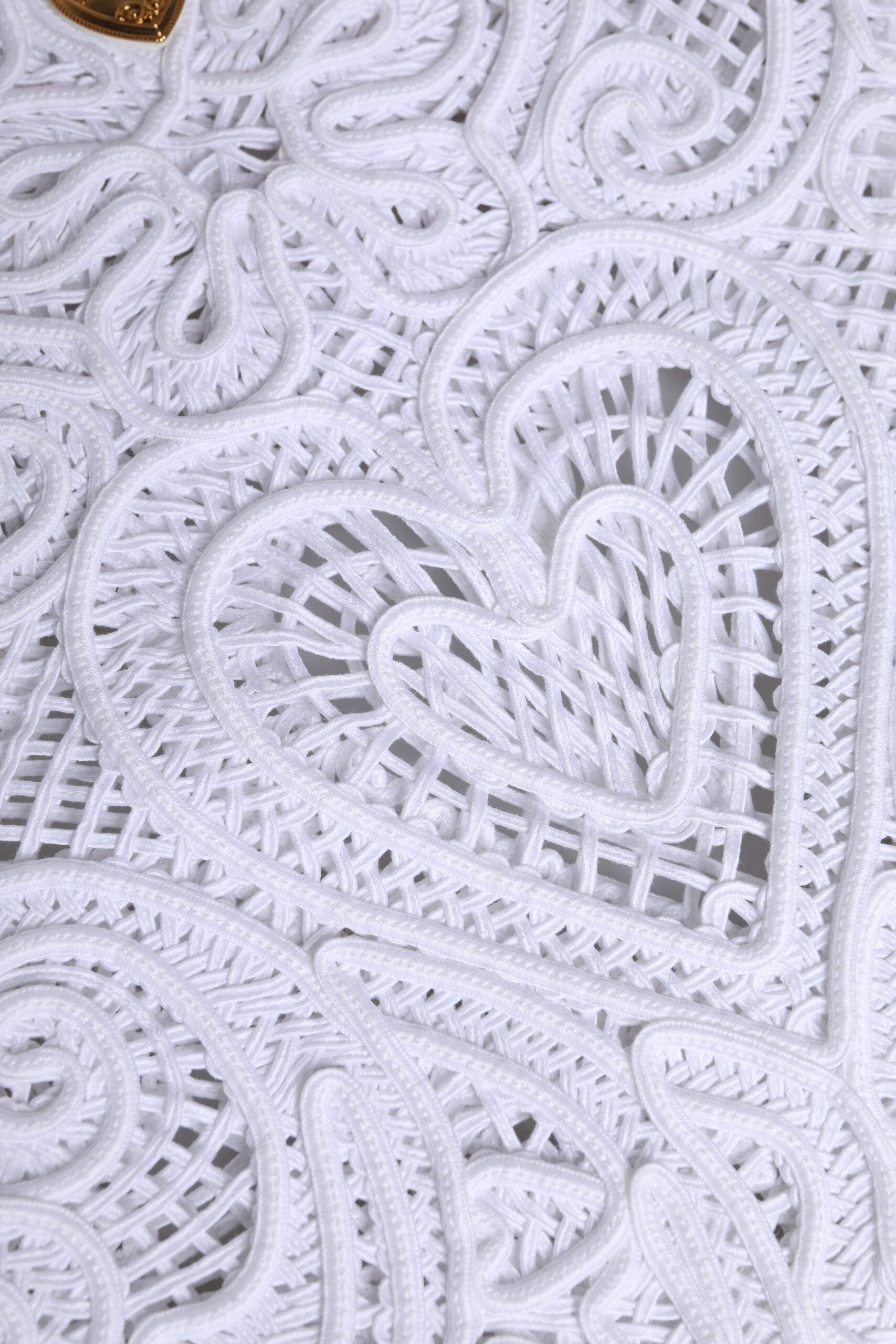 Dolce & Gabbana Weiß Cordonetto Spitze Beatrice Tote Einkaufstasche