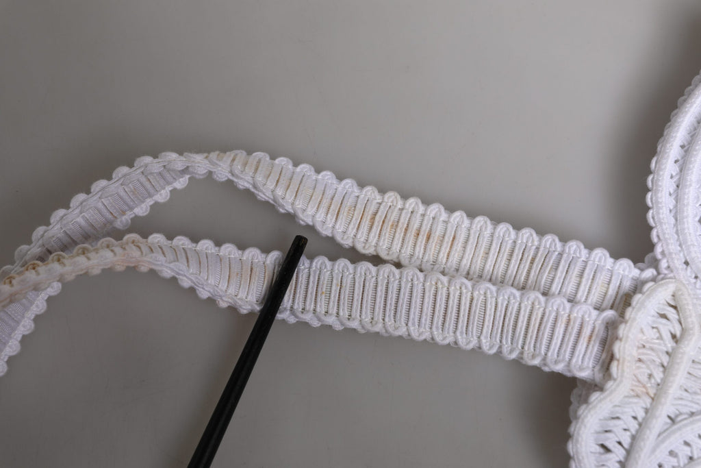 Dolce & Gabbana Weiß Cordonetto Spitze Beatrice Tote Einkaufstasche