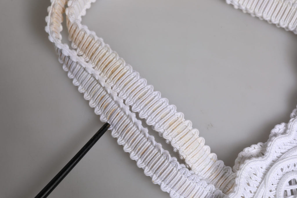 Dolce & Gabbana Weiß Cordonetto Spitze Beatrice Tote Einkaufstasche