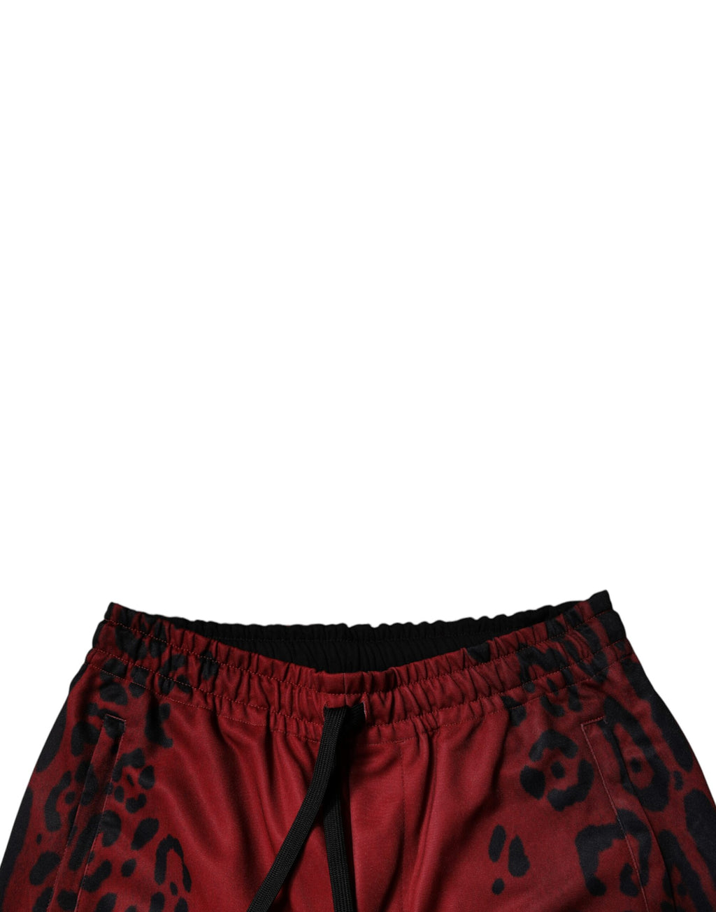 Dolce & Gabbana Rote Leoparden Print Polyester Herren Jogger Hose