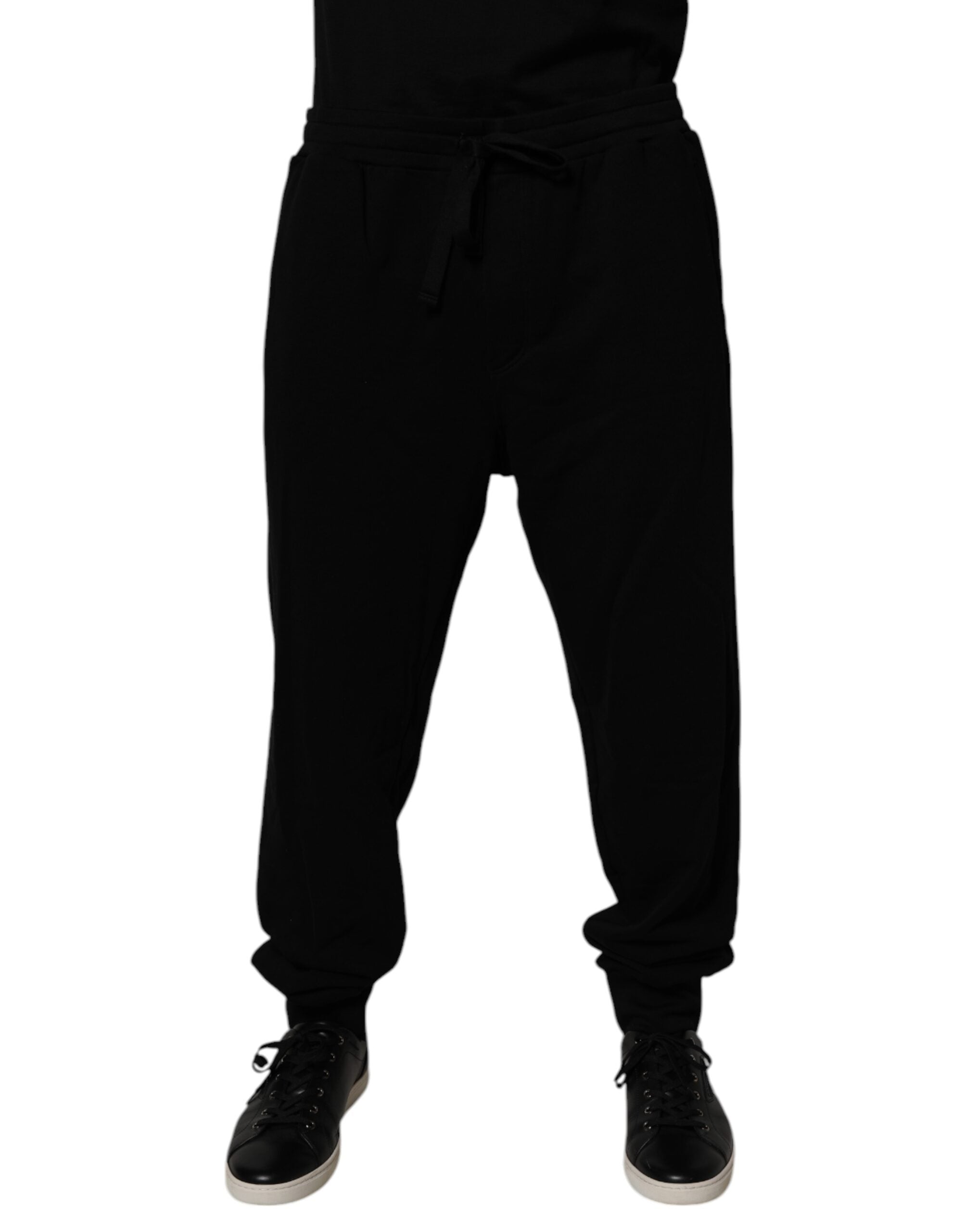 Dolce & Gabbana Schwarze Cotton Crown Logo Jogger-Hose