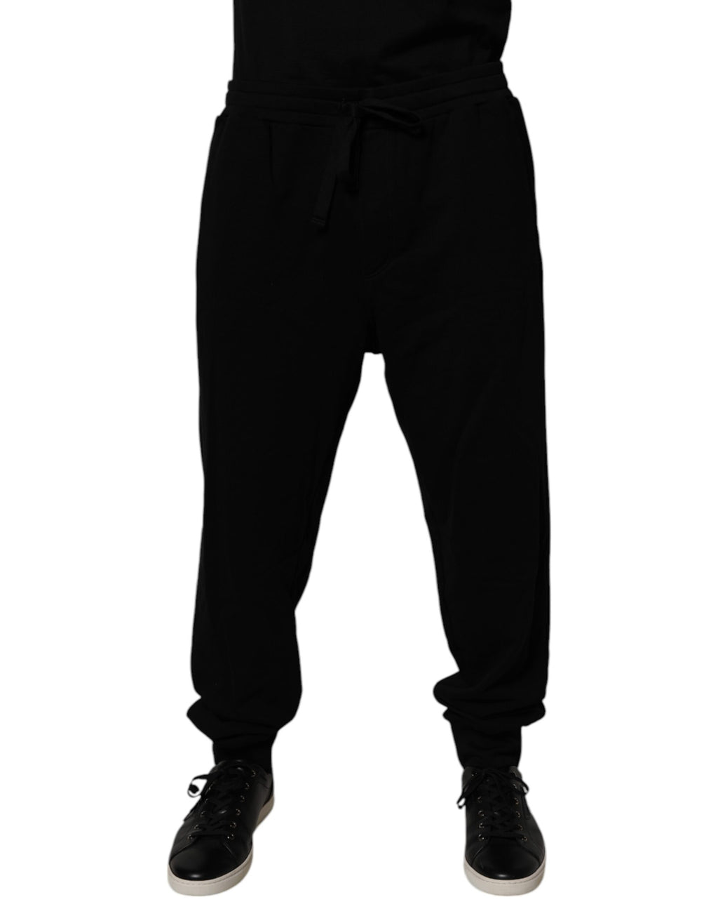 Dolce & Gabbana Schwarze Cotton Crown Logo Jogger-Hose