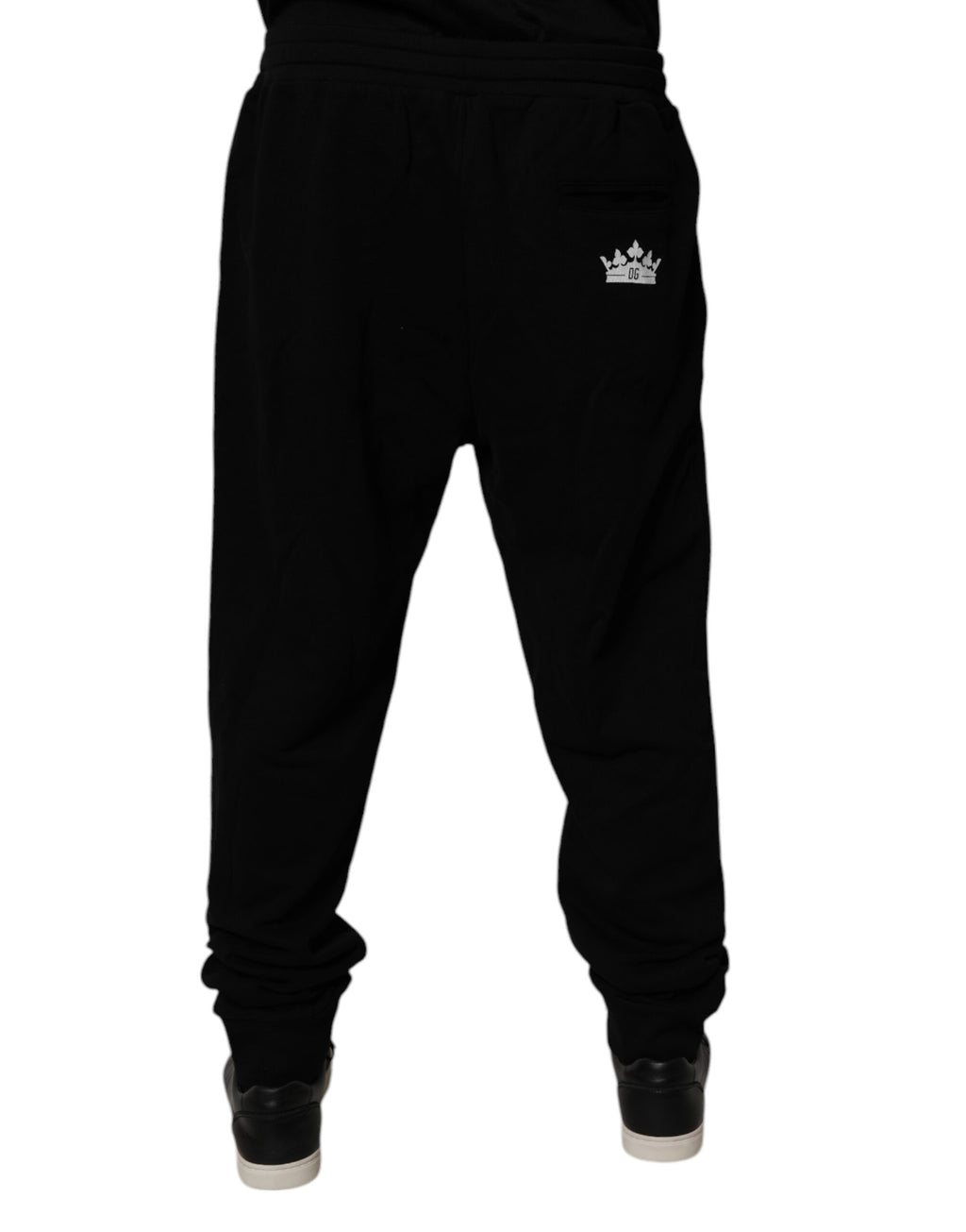 Dolce & Gabbana Schwarze Cotton Crown Logo Jogger-Hose