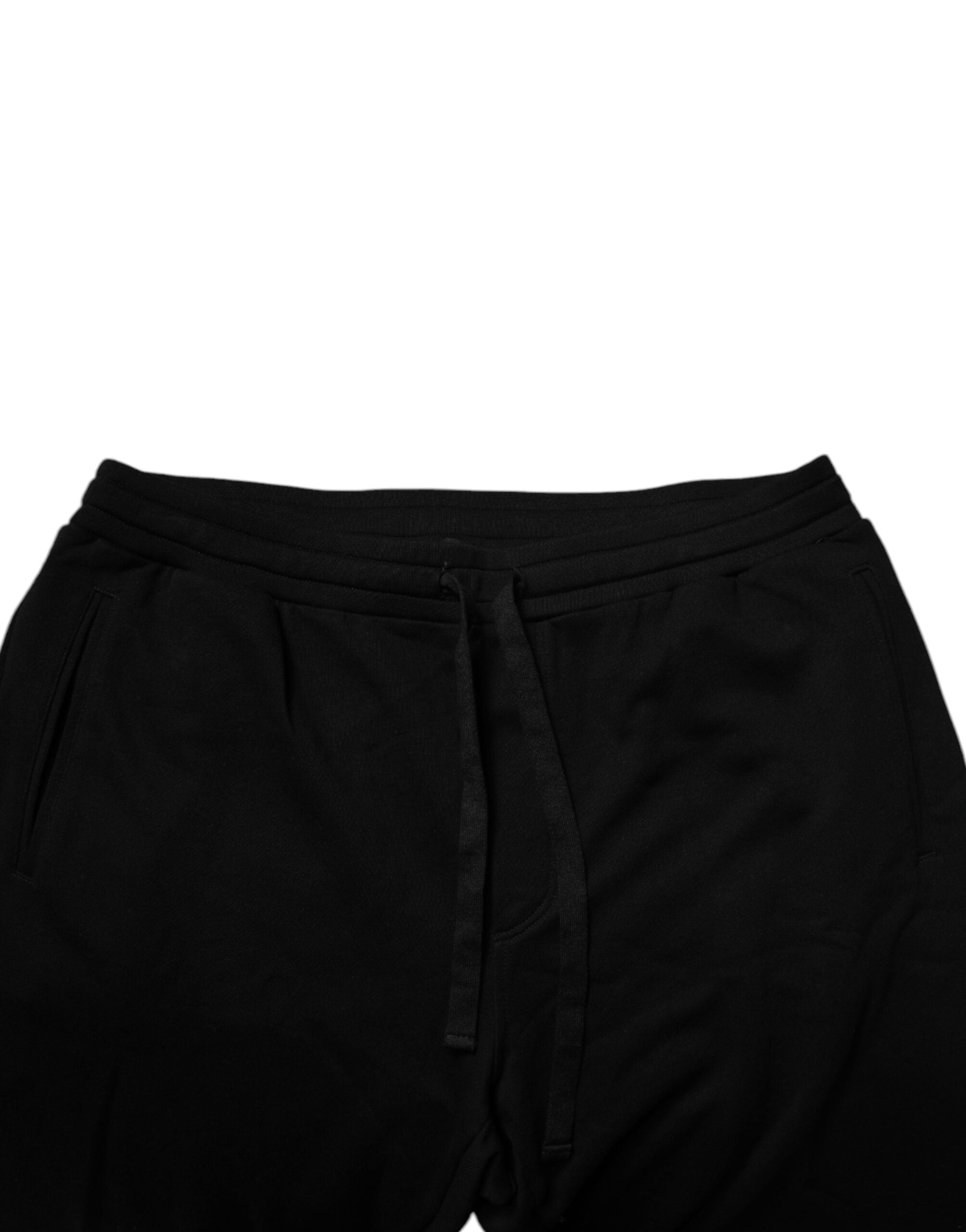 Dolce & Gabbana Schwarze Cotton Crown Logo Jogger-Hose