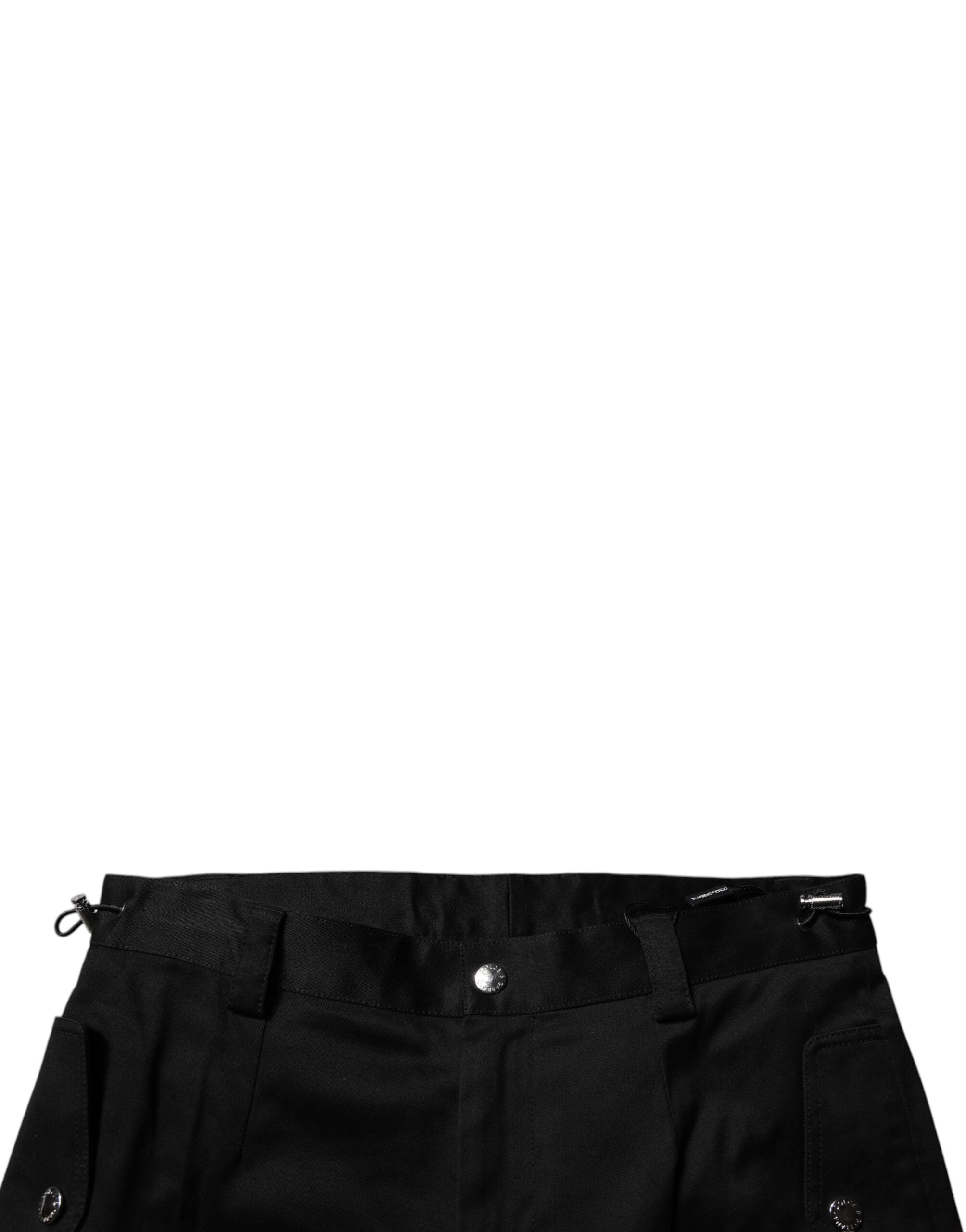 Dolce & Gabbana Schwarze Baumwoll-Cargo-Tapered-Hose