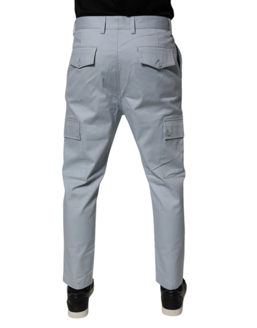Dolce & Gabbana Hellblaue Baumwoll-Cargo-Tapered-Hose