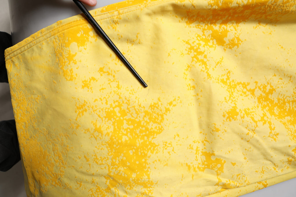 Dolce & Gabbana Gelbe Krawattenfärbung Baumwolle Straight Denim Jeans