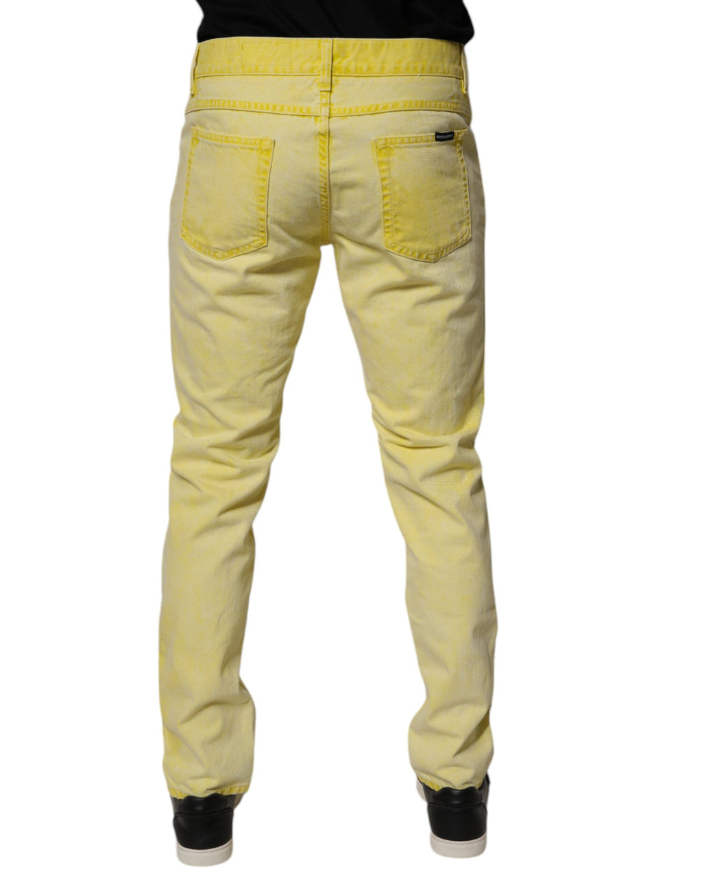 Dolce & Gabbana Gelbe Baumwoll-Stretch-Skinny-Denim-Jeans für Männer