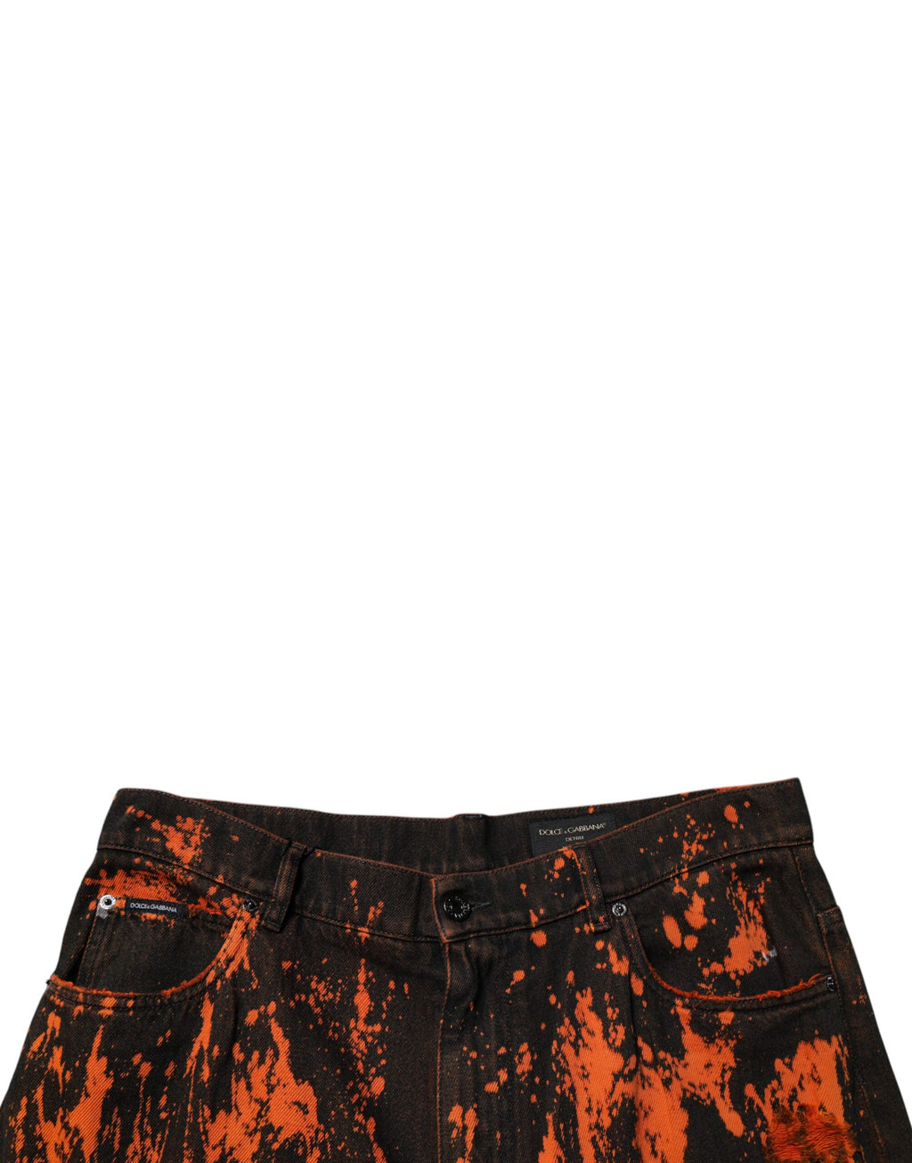 Dolce & Gabbana Schwarz Rot Tie Dye Baumwolle Straight Denim Jeans