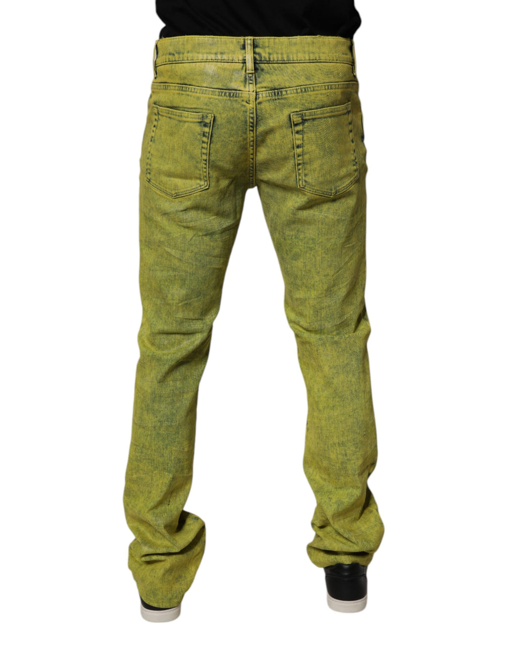 Dolce & Gabbana Gelbe Baumwoll-Stretch-Skinny-Denim-Jeans für Männer