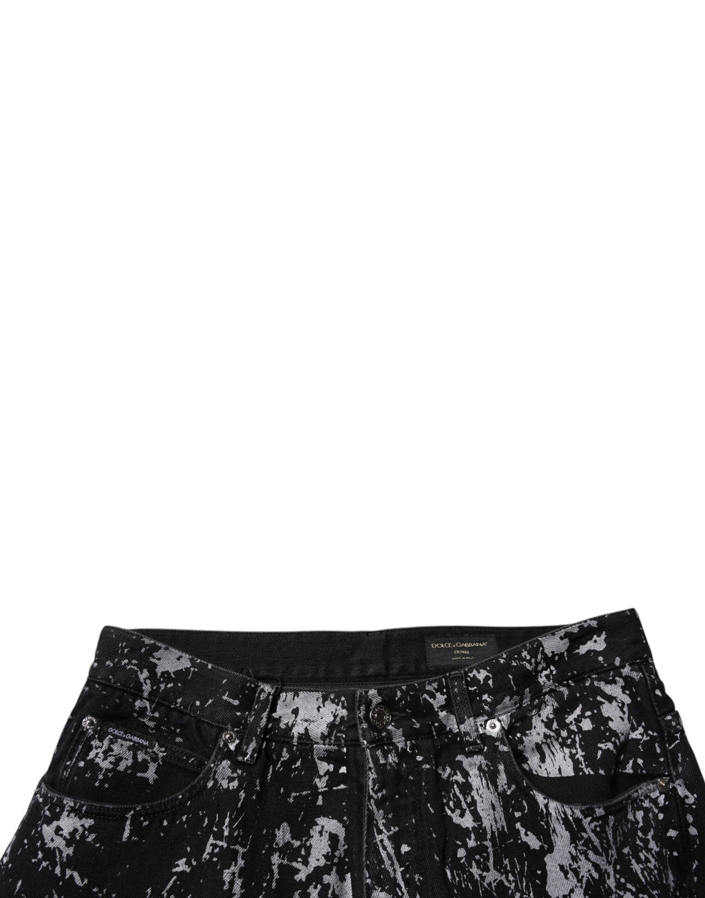 Dolce & Gabbana Schwarze Krawattenfärbung Baumwolle gerade Männer Denim Jeans