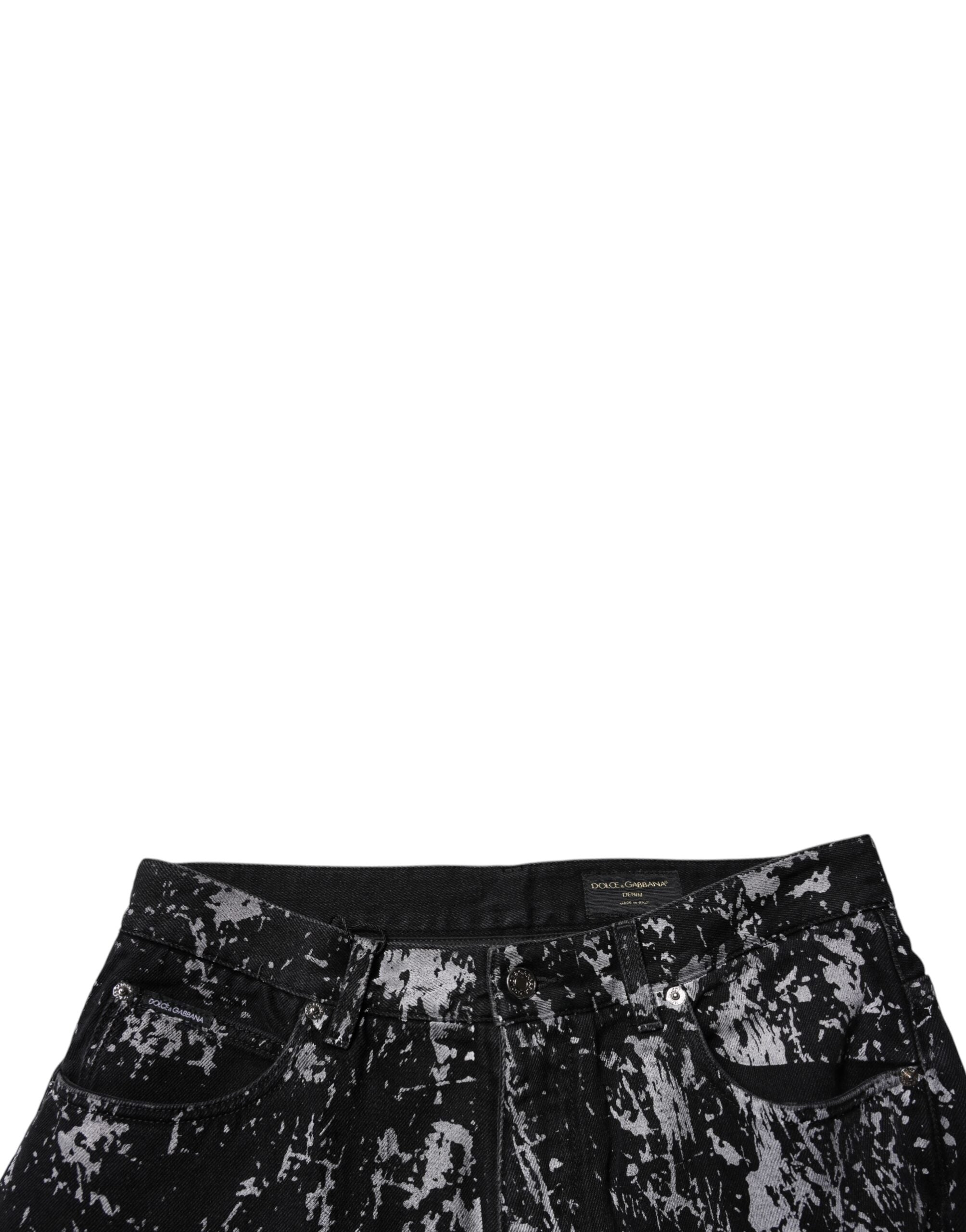 Dolce & Gabbana Schwarze Krawattenfärbung Baumwolle gerade Männer Denim Jeans