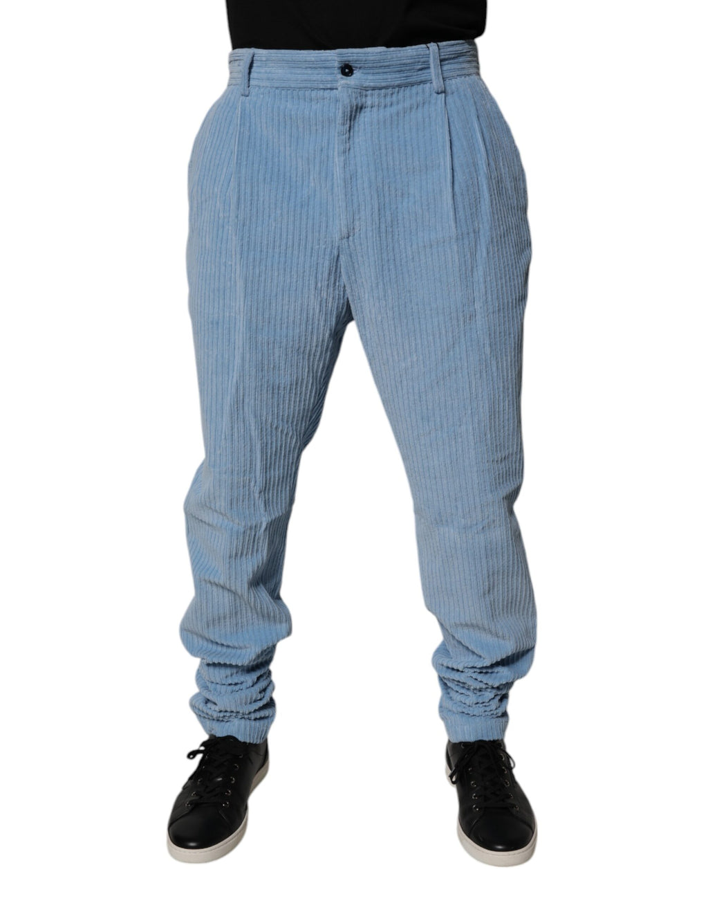 Dolce & Gabbana Hellblaue Kord-Baumwoll-Skinny-Denim-Jeans