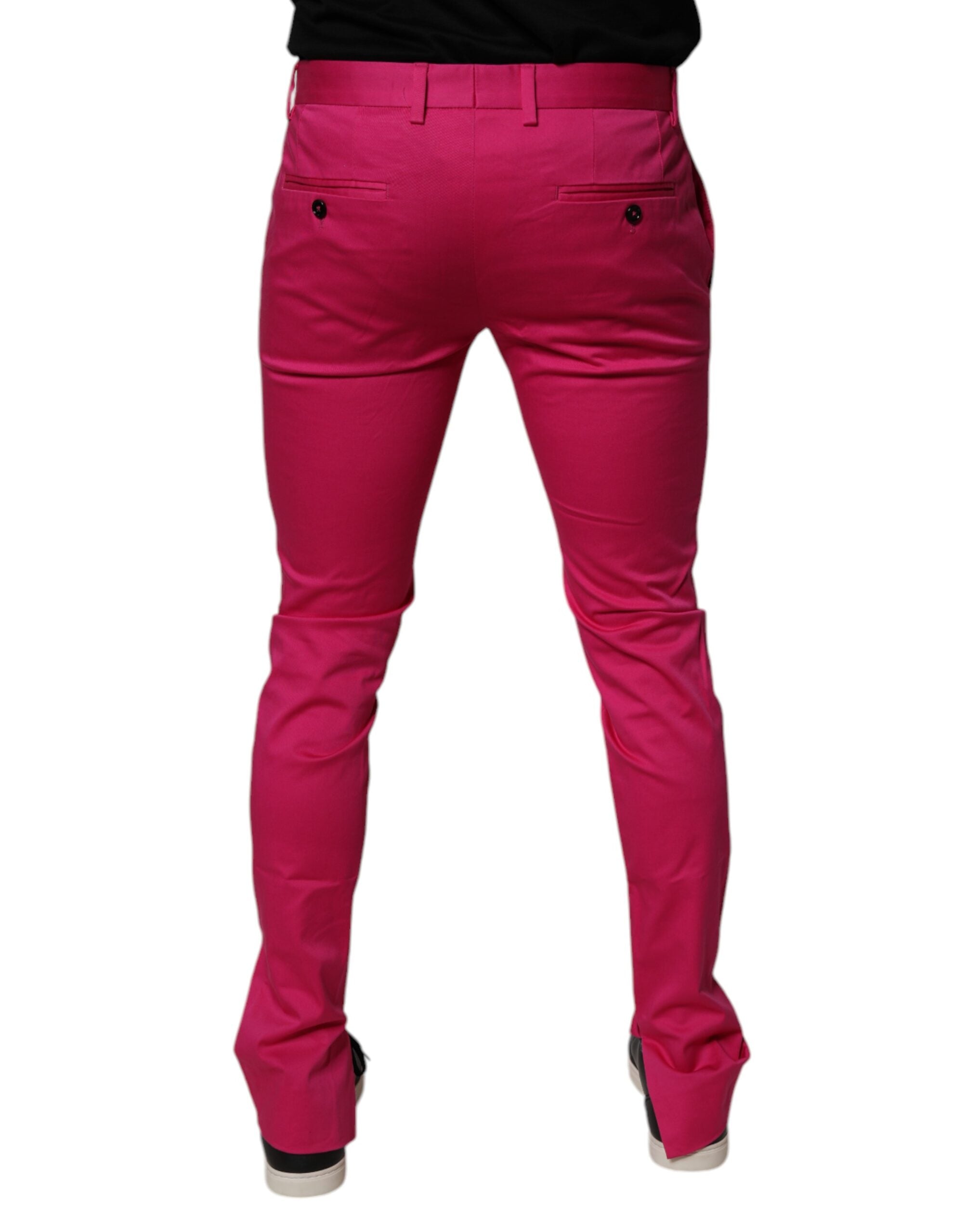 Dolce & Gabbana Rosa schwarz gestreift Slim Fit Herren Anzughose