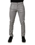 Dolce & Gabbana Gray Cotton Stretch Men Slim Fit Denim Jeans