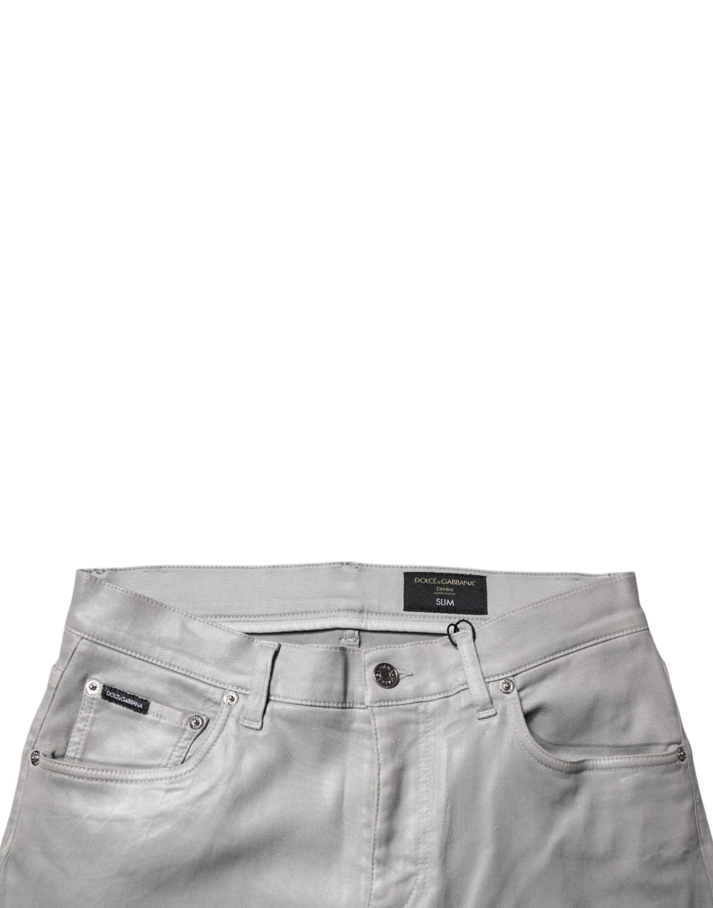 Dolce & Gabbana Graue Baumwoll-Stretch Herren Slim Fit Denim Jeans