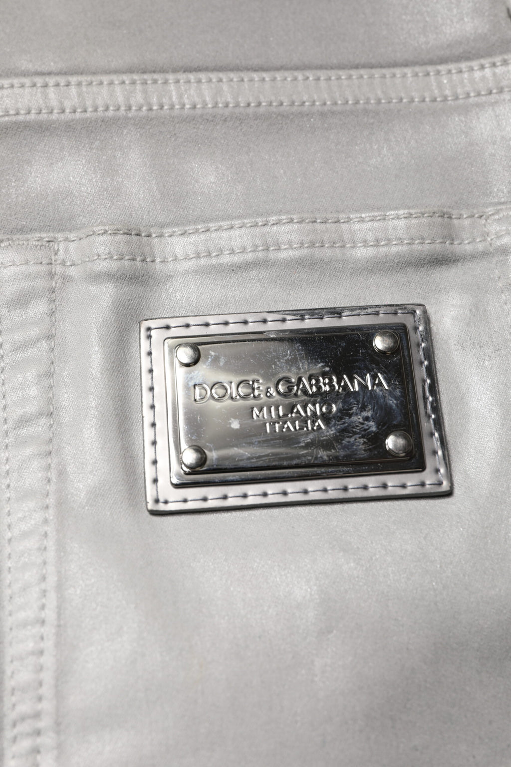 Dolce & Gabbana Graue Baumwoll-Stretch Herren Slim Fit Denim Jeans