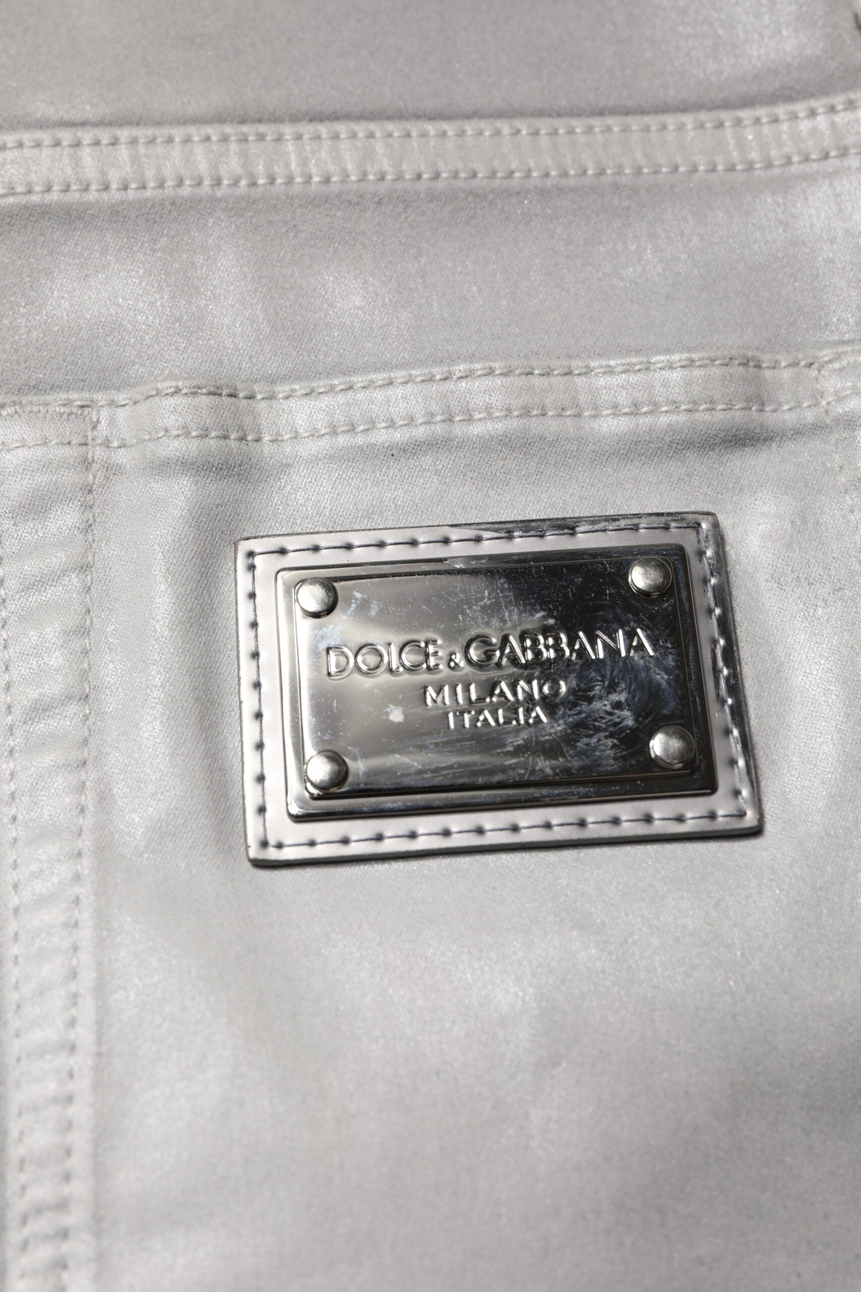 Dolce & Gabbana Graue Baumwoll-Stretch Herren Slim Fit Denim Jeans