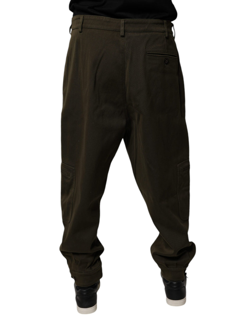 Dolce & Gabbana Dunkelbraune Jogger-Cargo-Hose aus Baumwolle
