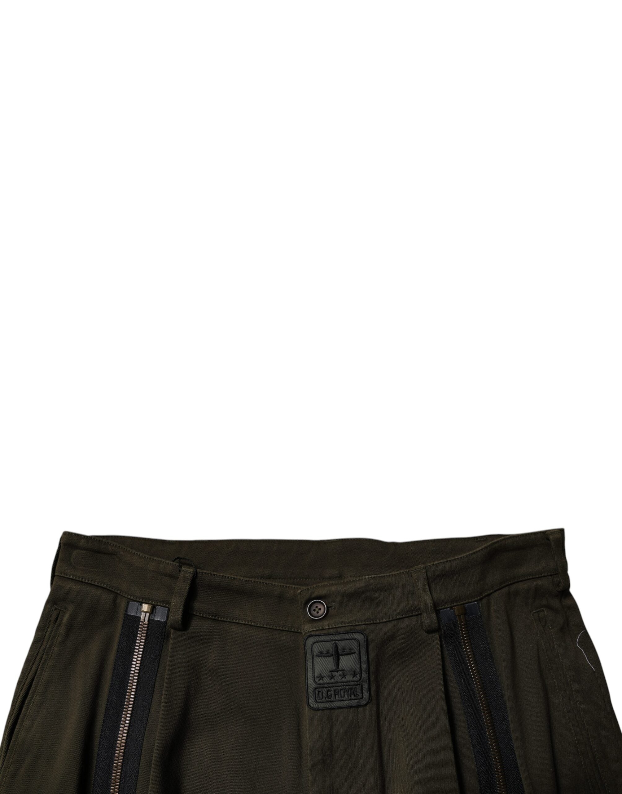 Dolce & Gabbana Dunkelbraune Jogger-Cargo-Hose aus Baumwolle