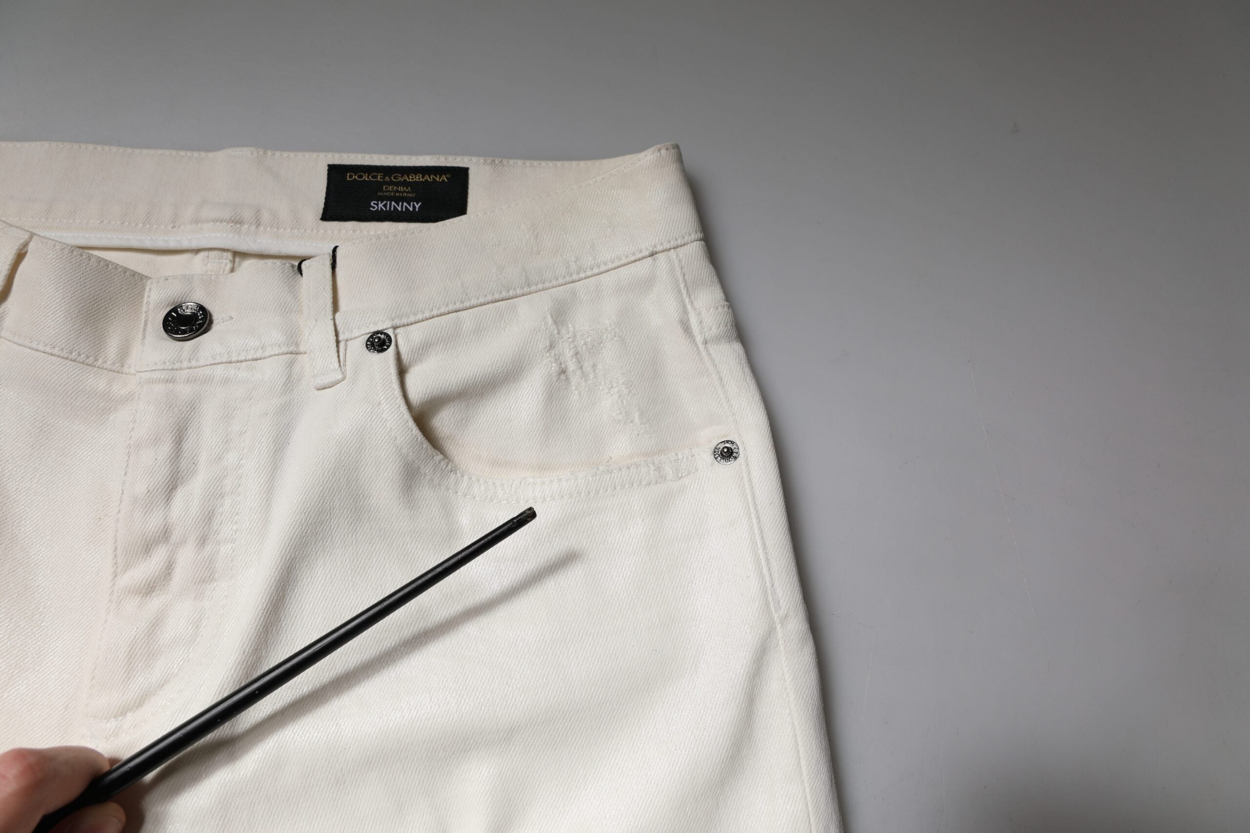 Dolce & Gabbana Weiße Baumwoll-Stretch-Skinny-Jeans