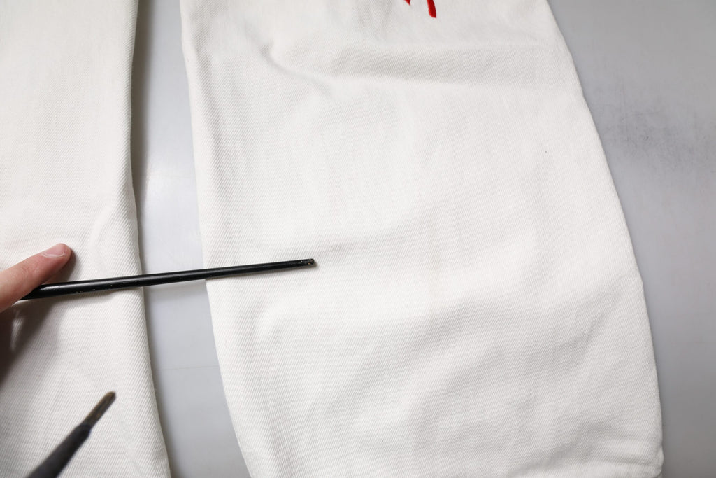 Dolce & Gabbana Weiße Korallen Zerrissene Straight Denim Jeans